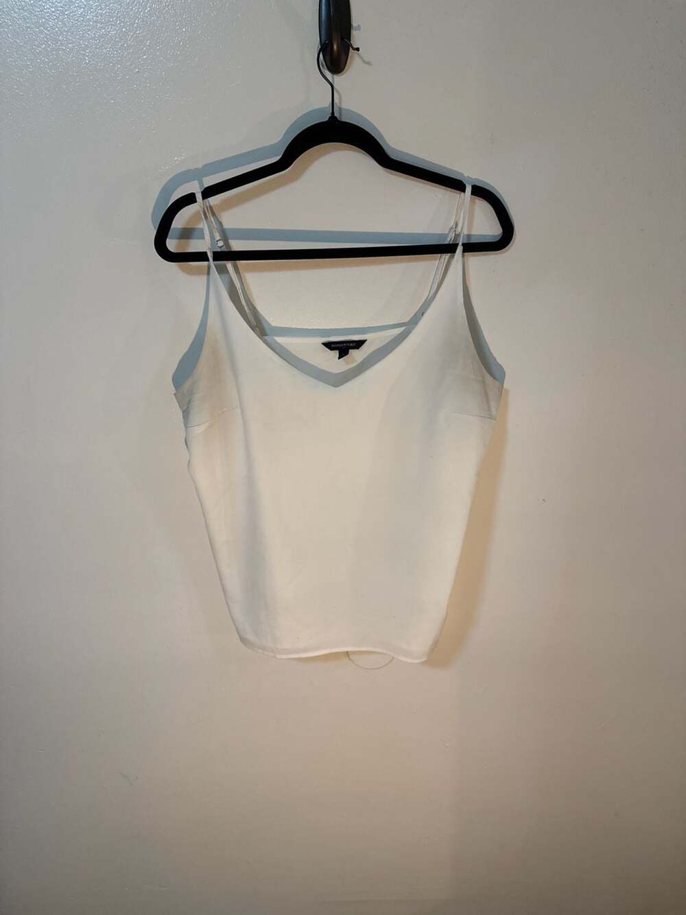 Banana Republic White V-Neck Camisole Tank Top with Adjustable Straps